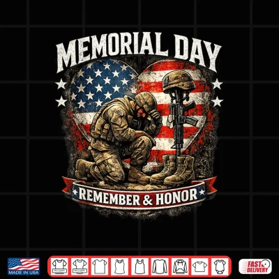 Design Memorial Day USA Flag Remember Honor Patriotic Family Design Shirt