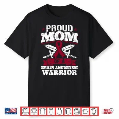 Proud Mom Of A Brain Aneurysm Warrior Awareness Ribbon Performance Shirt