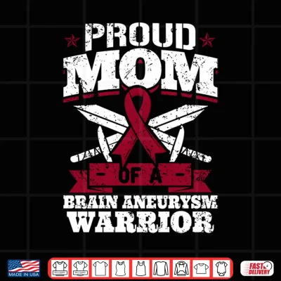 Design Proud Mom of A Brain Aneurysm Warrior Awareness Ribbon Performance Shirt