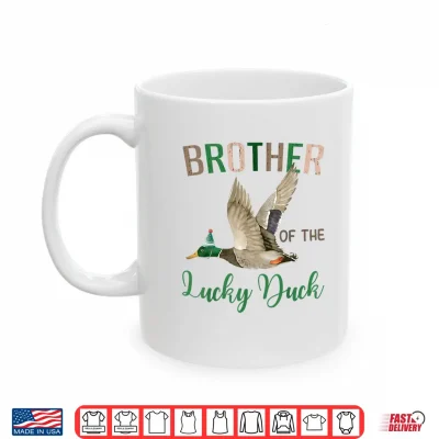 Mug Brother of The Lucky Birthday Mallard Duck Hunting Matching Shirt