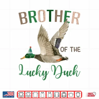 Design Brother of The Lucky Birthday Mallard Duck Hunting Matching Shirt