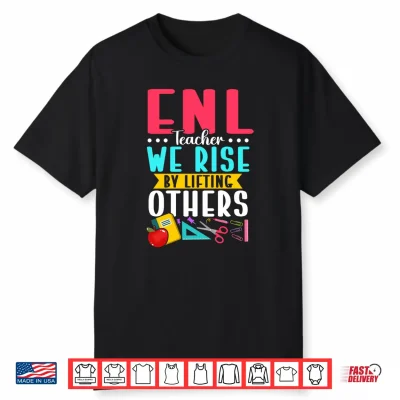 Mens Enl Teacher We Rise By Lifting Others Performance Shirt