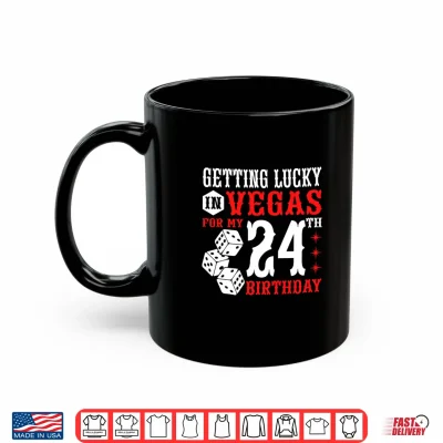Mug Mens Getting Lucky in Las Vegas 24th Birthday Performance Shirt