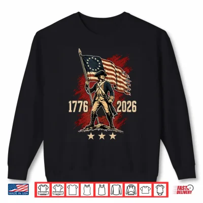 Sweatshirt Colonial Soldier Patriotic Flag Anniversary Shirt