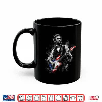 Mug Abraham Lincoln Abe Lincoln Playing Guitar Retro 4th of July Shirt