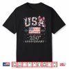 Floral Usa Flag Bow Patriotic 4Th Of July 250Th Anniversary Shirt