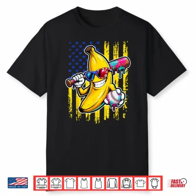 Funny Banana Drip American Flag Shirt