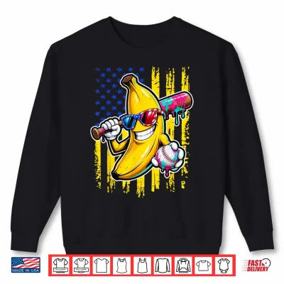 Sweatshirt Funny Banana Drip American Flag Shirt