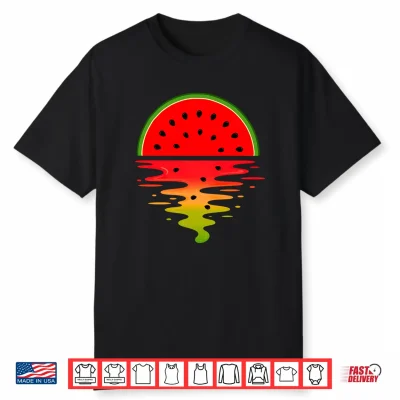 Funny Summer Watermelon Sunset Art Fruit Lover Shirt