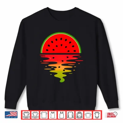 Sweatshirt Funny Summer Watermelon Sunset Art Fruit Lover Shirt