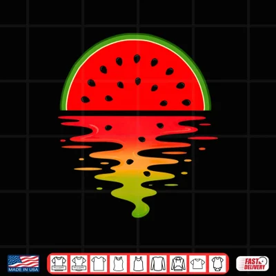 Design Funny Summer Watermelon Sunset Art Fruit Lover Shirt