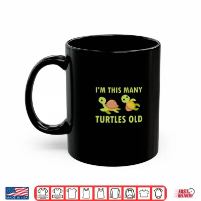 Mug Kids 2 Years Old Boy Girl Turtles Old 2nd Birthday Kids Performance Shirt