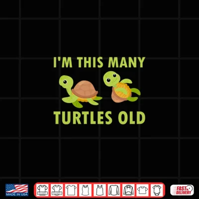 Design Kids 2 Years Old Boy Girl Turtles Old 2nd Birthday Kids Performance Shirt