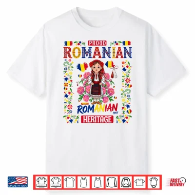 Romanian Flag Outfit Idea For Girls & Romania Folk Themed Shirt