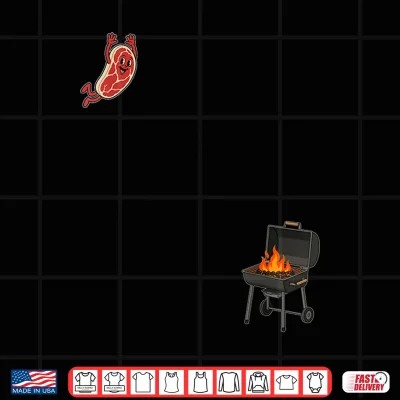 Design Steak Dive Shirt Funny Flying Steak BBQ Grilling 4th July Shirt