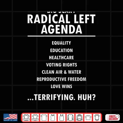 Design Vintage Support Radical Left Agenda USA Liberal 4th of July Shirt