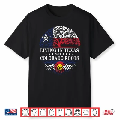 Living In Texas With Colorado Roots Performance Shirt