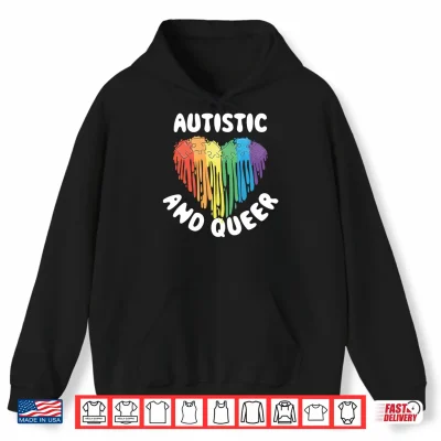 Hoodie Mens Autistic and Queer Performance Shirt