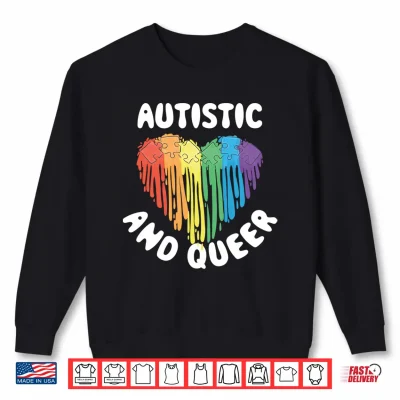 Sweatshirt Mens Autistic and Queer Performance Shirt