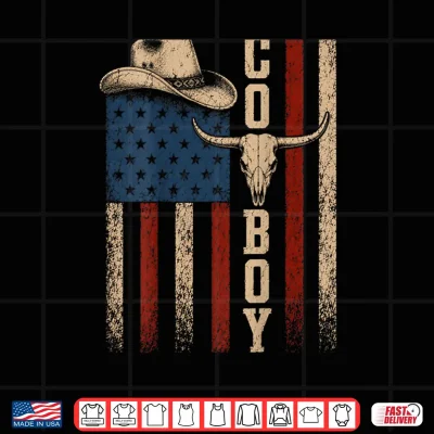 Design Western Country Men Teen Boy Kid Rodeo Retro Cowboy Back Shirt