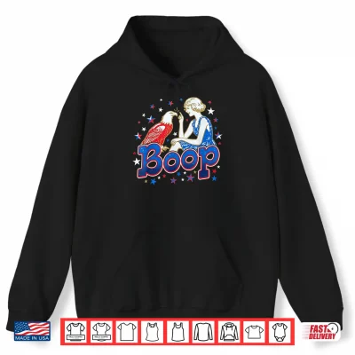 Hoodie Boop Vintage Girl and Eagle Funny Patriotic Retro Art Shirt