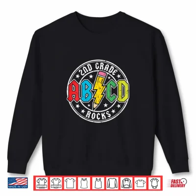Sweatshirt ABCD Second 2ND Grade Rocks Back to School First Day Kids Shirt