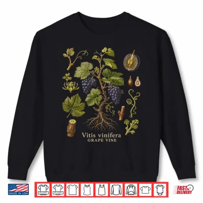 Sweatshirt Grape Vine Botanical Anatomy Vintage Nature Study Art Shirt