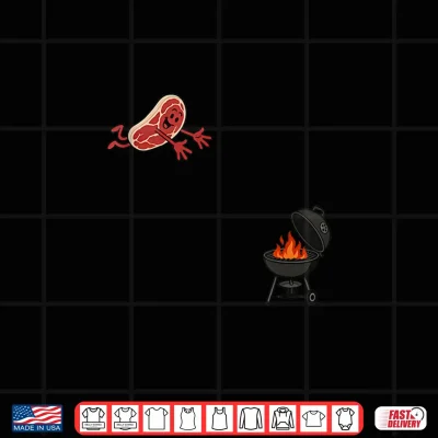 Design Steak Dive Funny Flying Steak BBQ Grilling 4th July Humor Shirt