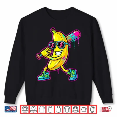 Sweatshirt Banana Funny Ice Cream Drip Kids Youth Boys Girls Shirt
