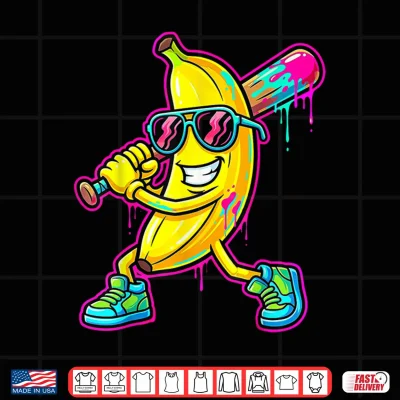Design Banana Funny Ice Cream Drip Kids Youth Boys Girls Shirt