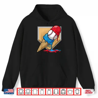 Hoodie Baseball Drip Ice Cream Apparel Youth Drip Baseball Shirt