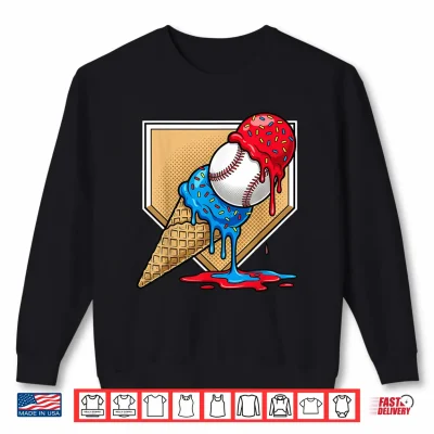 Sweatshirt Baseball Drip Ice Cream Apparel Youth Drip Baseball Shirt