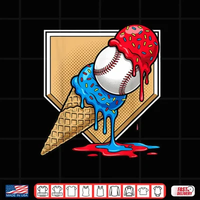 Design Baseball Drip Ice Cream Apparel Youth Drip Baseball Shirt