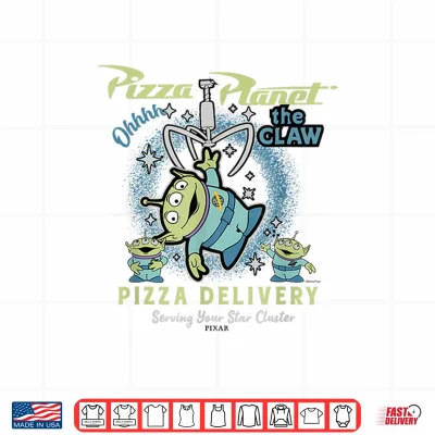 Design Disney Pixar Toy Story Pizza Planet The Claw Alien Shirt