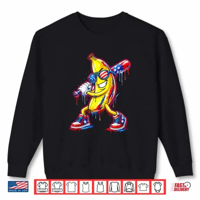Sweatshirt Funny Baseball Drip 4th of July Ice Cream Shirt