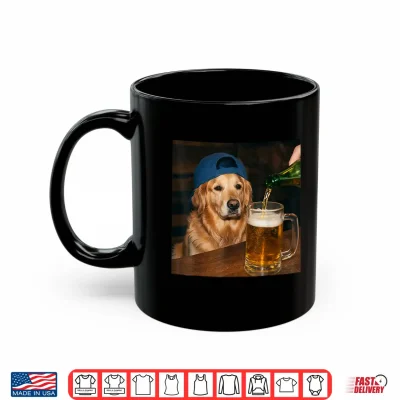Mug Golden Retriever Drinking Beer Funny Dog Meme Shirt