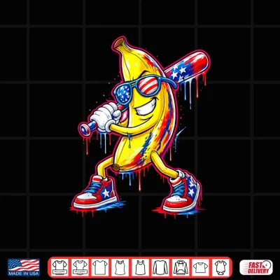 Design Funny Baseball Drip 4th of July Ice Cream Shirt