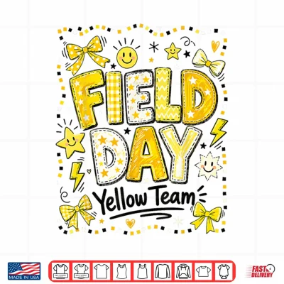 Design Field Day Yellow Team Funny Teacher Field Day Games Shirt