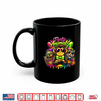 Mug Monkey Baseball Wild Animals Sunglasses Cool Tiger Sloth Shirt