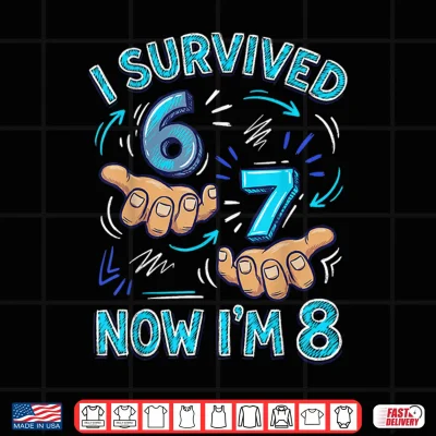 Design I Survived 6 7 Now Im 8 8th Birthday Boys Shirt