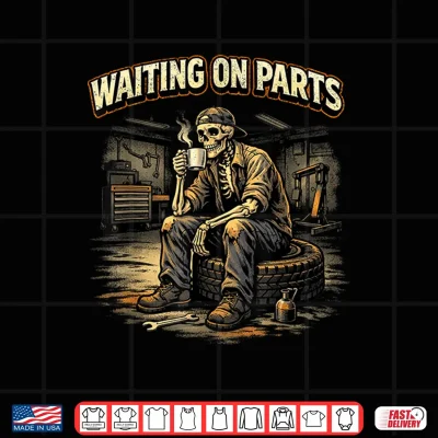 Design Mechanic Men Auto Repair Waiting on Parts Car Technician Shirt