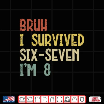 Design Bruh I Survived 6 7 Im 8 Year Old 8th Birthday Boys Kids Shirt