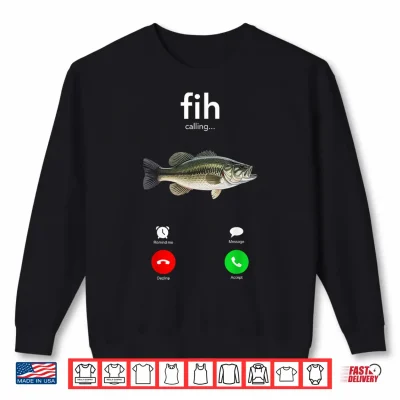 Sweatshirt Fih Calling Misspelled Fish Meme Humor Shirt