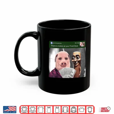 Mug John Pork and Tung Tung Tung Sahur Front Door Motion Funny Shirt