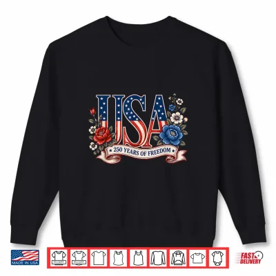 Sweatshirt 250th Anniversary USA Shirt Women Patriotic 4th of July Shirt