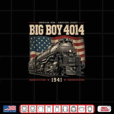 Design Big Boy 4014 Steam Train Vintage Locomotive Engine Shirt