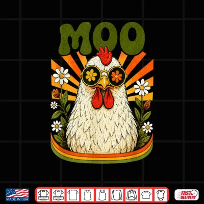 Design Funny Moo Chicken Farm Animal Vintage Shirt