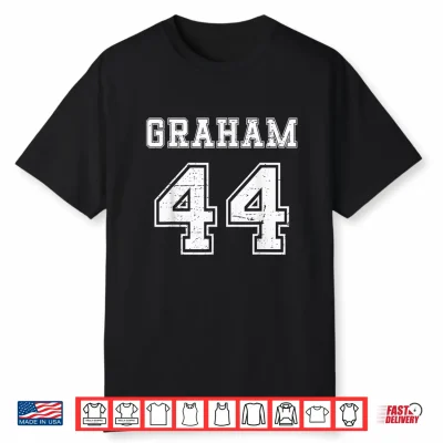 Graham Vintage Jersey Text Graphic Number 44 Shirt
