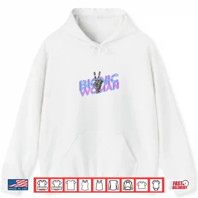 Hoodie Mens Bionic Woman Funny Injury Accident Retro Vintage Performance Shirt