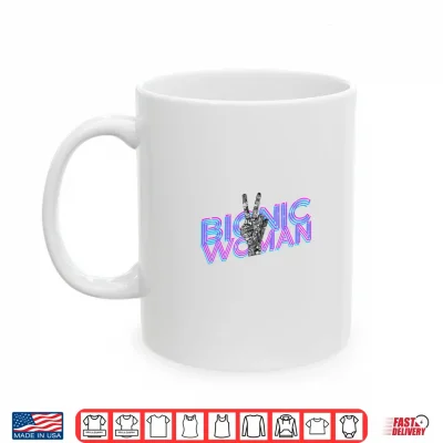 Mug Mens Bionic Woman Funny Injury Accident Retro Vintage Performance Shirt
